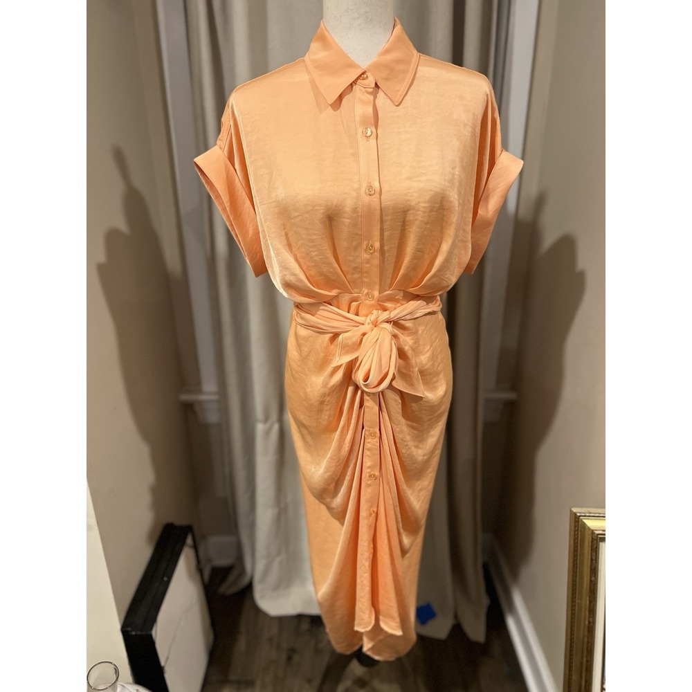 Steve Madden Tori Midi Shirt Dress NWT Msrp 99.00‎ Salmon Color Size 2